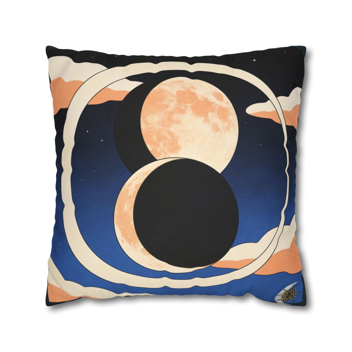HD Moonrise Orbit Square Polyester Pillow Cover — additional view