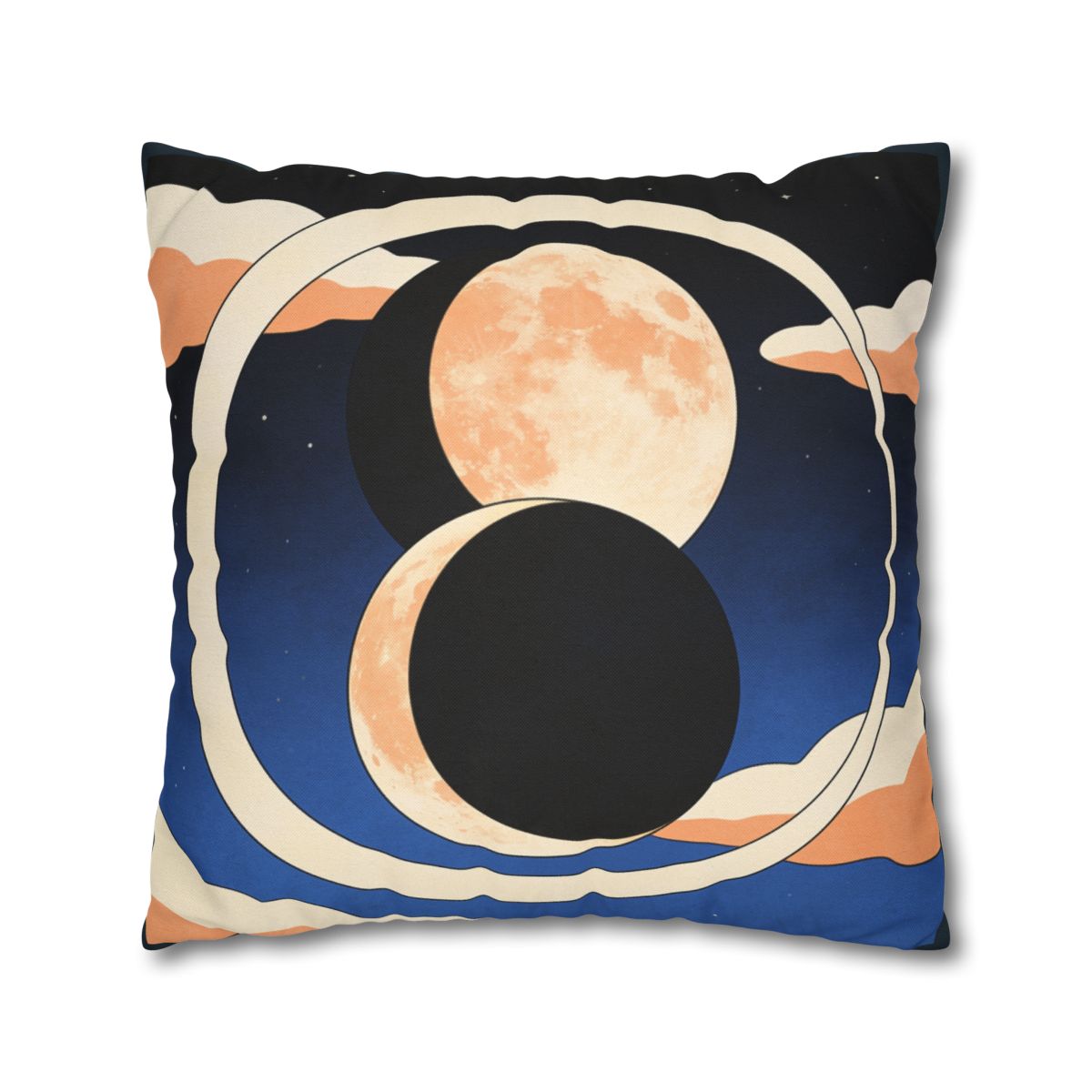 HD Moonrise Orbit Square Polyester Pillow Cover — additional view