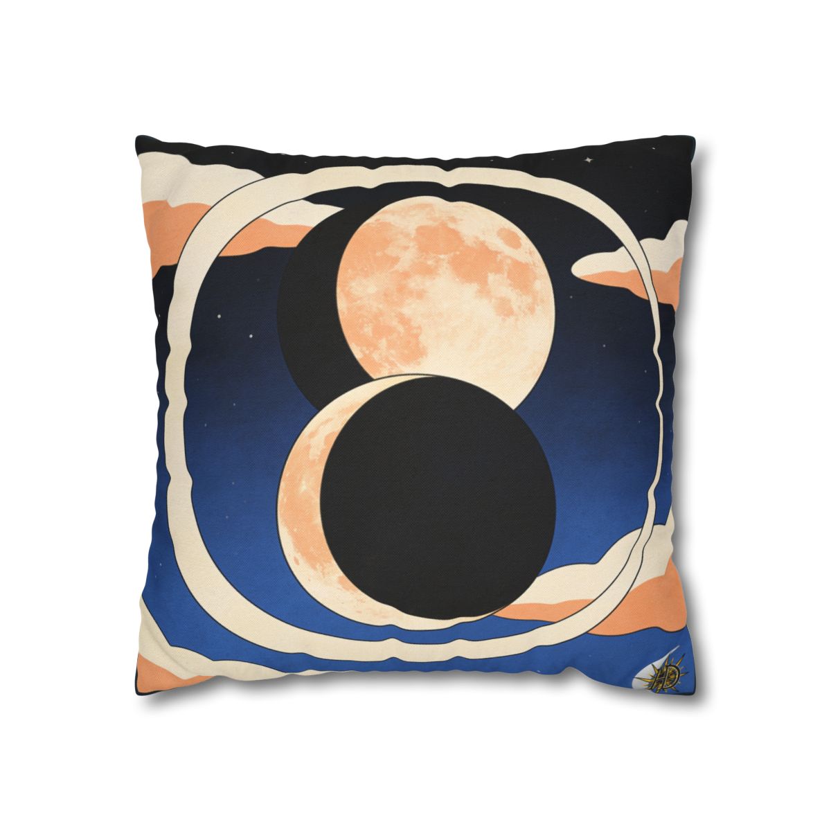 HD Moonrise Orbit Square Polyester Pillow Cover — additional view
