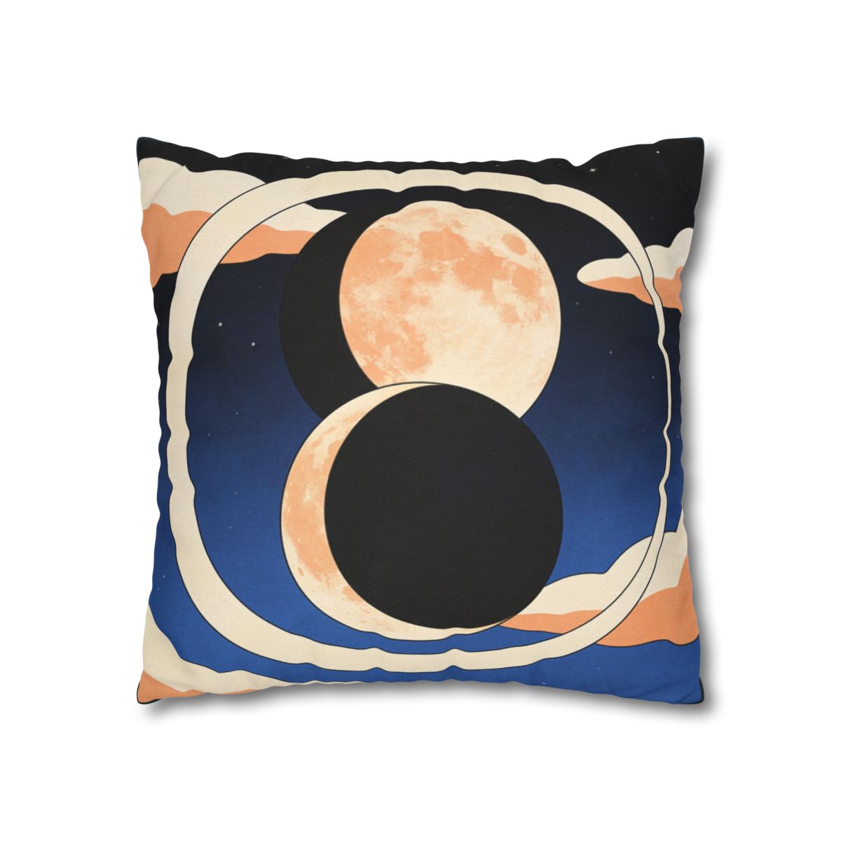 HD Moonrise Orbit Square Polyester Pillow Cover — additional view