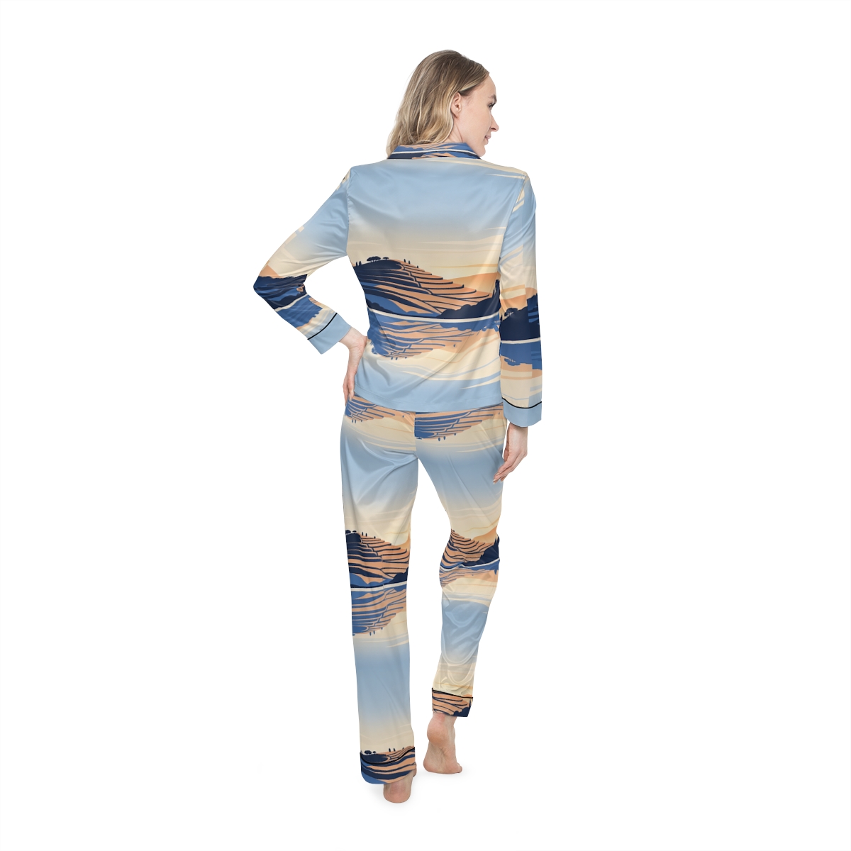 HD Terrace Reflections Women’s Satin Pajama Set — additional view
