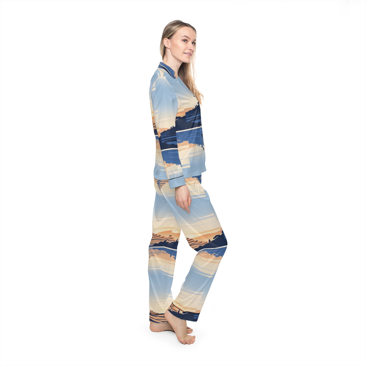HD Terrace Reflections Women’s Satin Pajama Set — additional view