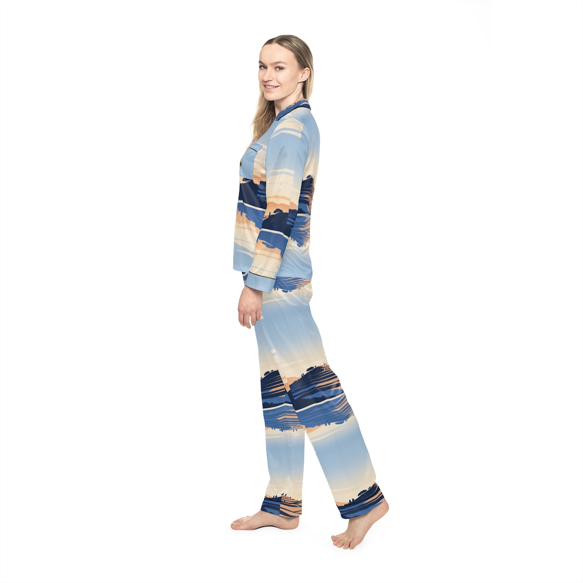 HD Terrace Reflections Women’s Satin Pajama Set — additional view