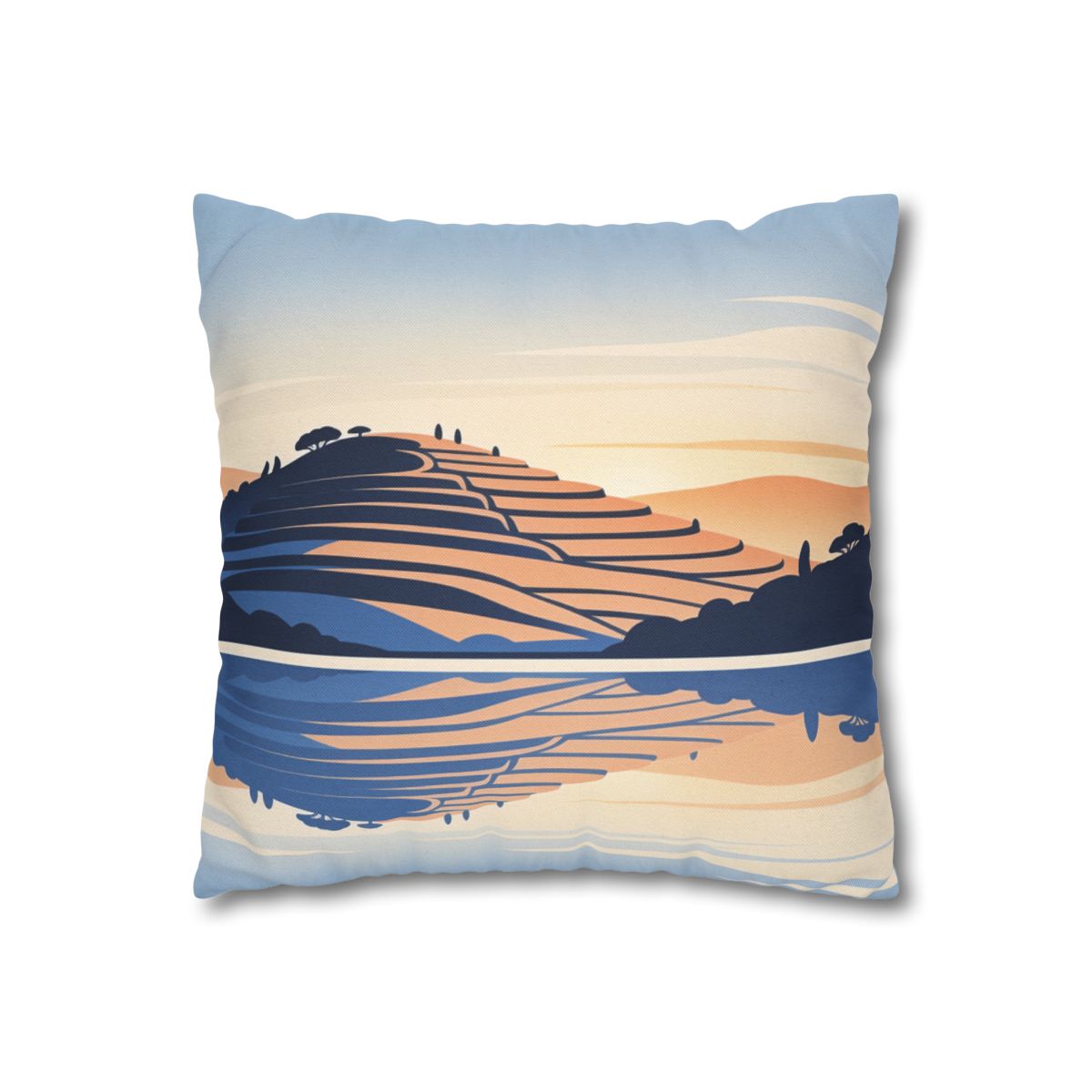 HD Terrace Reflections Square Polyester Pillow Cover — additional view