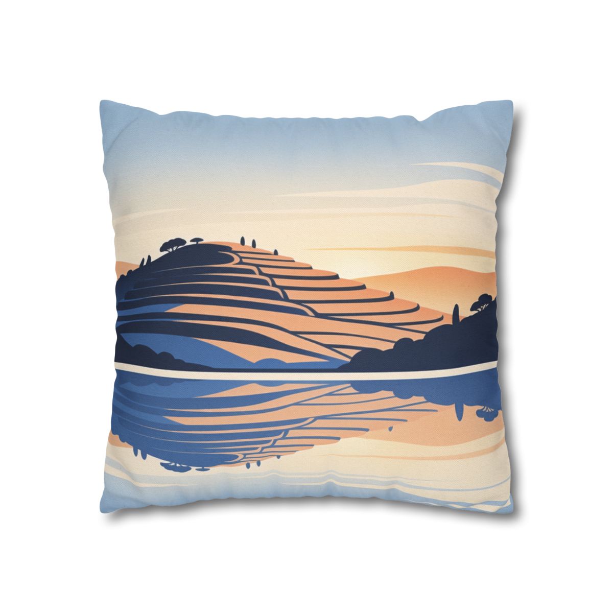 HD Terrace Reflections Square Polyester Pillow Cover — additional view