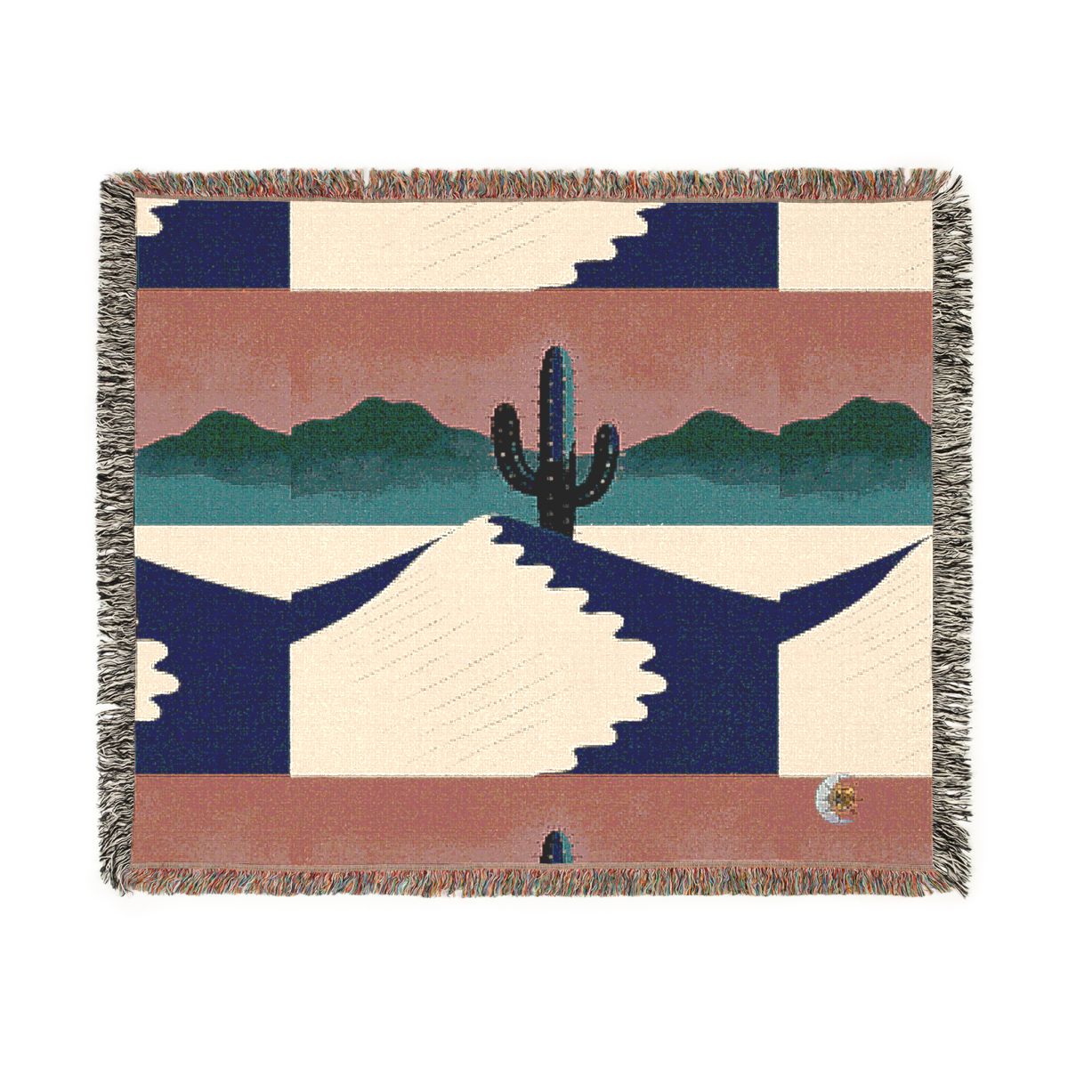 HD Desert Rose Cactus 100% Cotton Woven Blanket — additional view