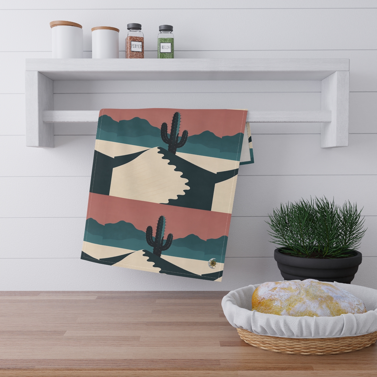 HD Desert Rose Cactus 100% Cotton Twill Tea Towel
