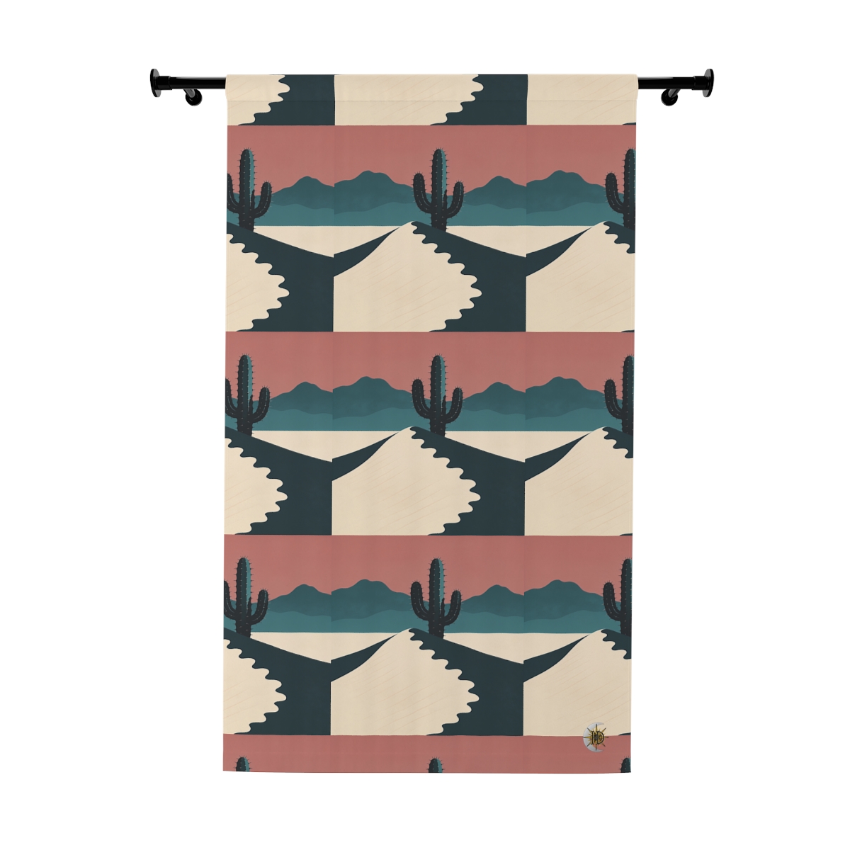 HD Desert Rose Cactus Blackout Window Curtain Panel