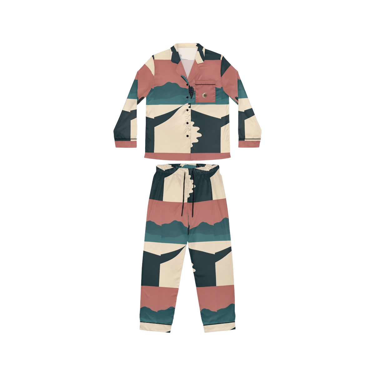 HD Desert Rose Cactus Women’s Satin Pajama Set