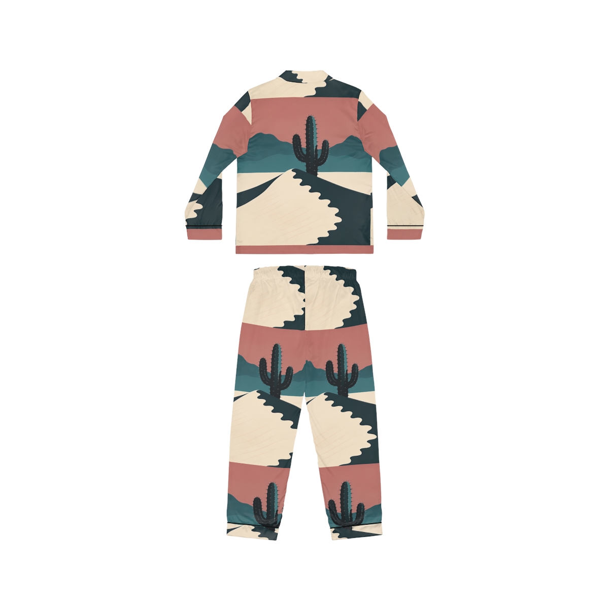 HD Desert Rose Cactus Women’s Satin Pajama Set — additional view