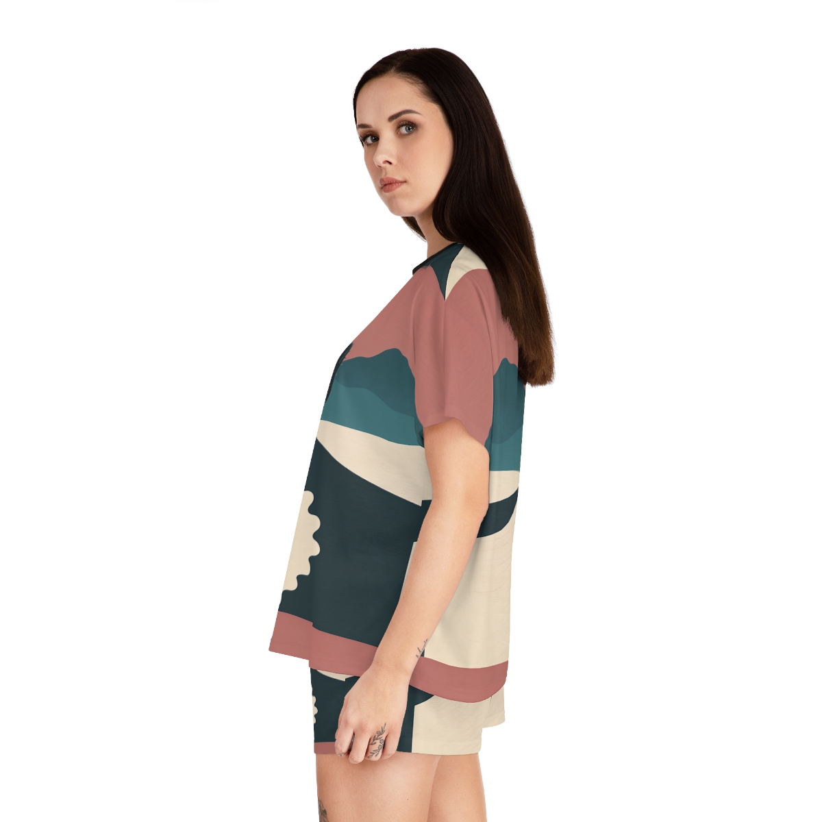 HD Desert Rose Cactus Women’s Short Pajama Set — additional view
