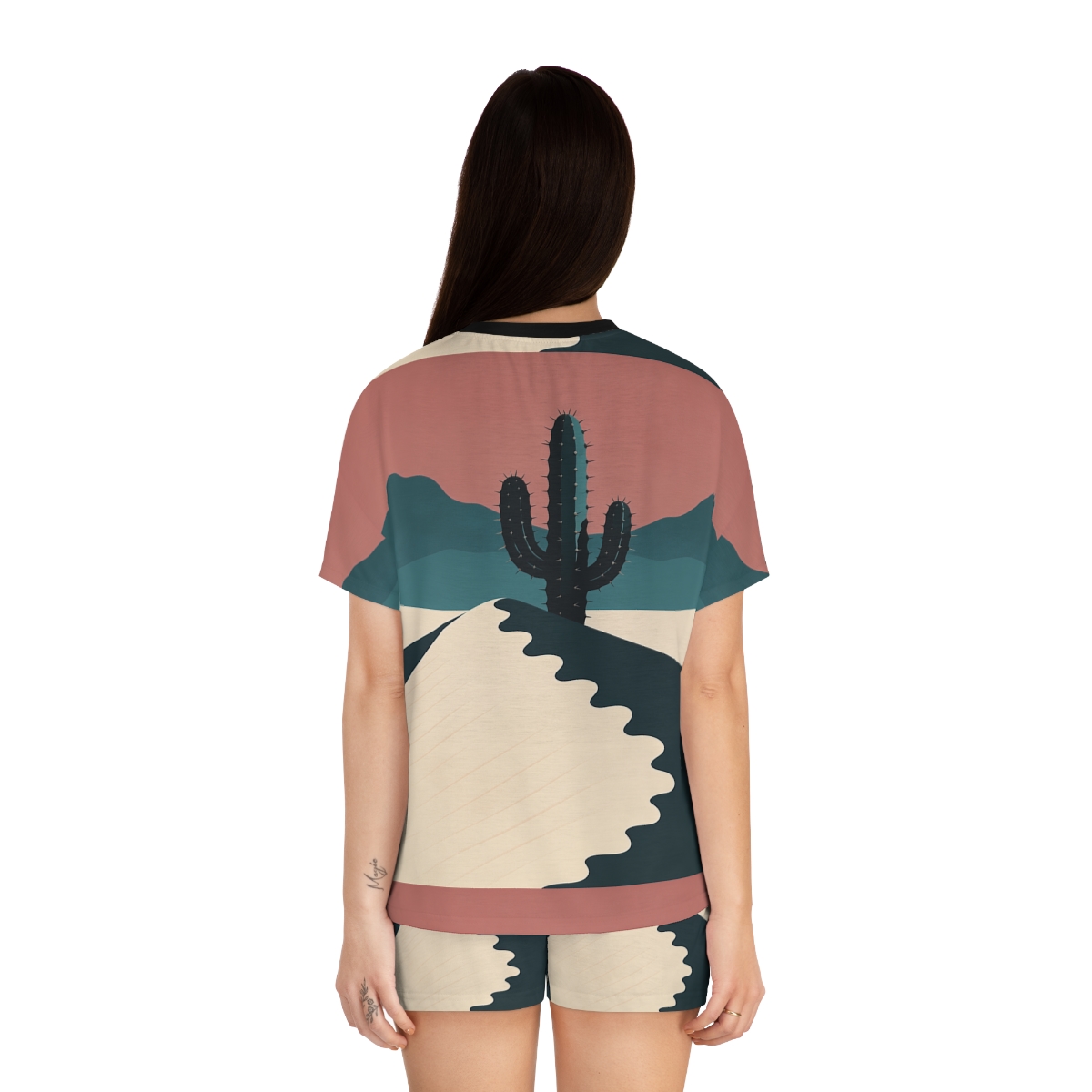 HD Desert Rose Cactus Women’s Short Pajama Set — additional view