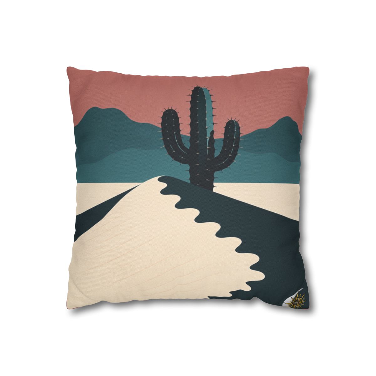 HD Desert Rose Cactus Square Polyester Pillow Cover