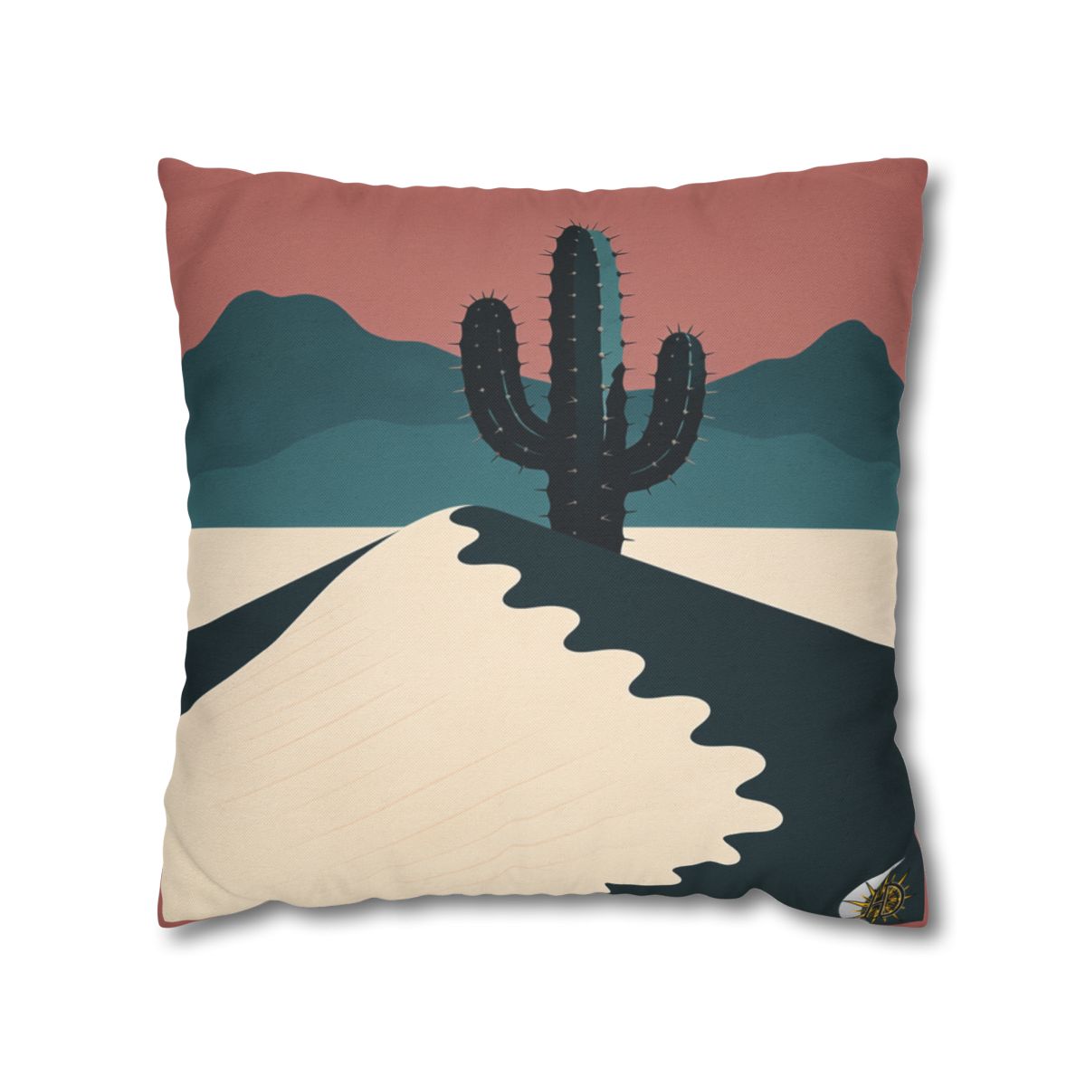 HD Desert Rose Cactus Square Polyester Pillow Cover — additional view