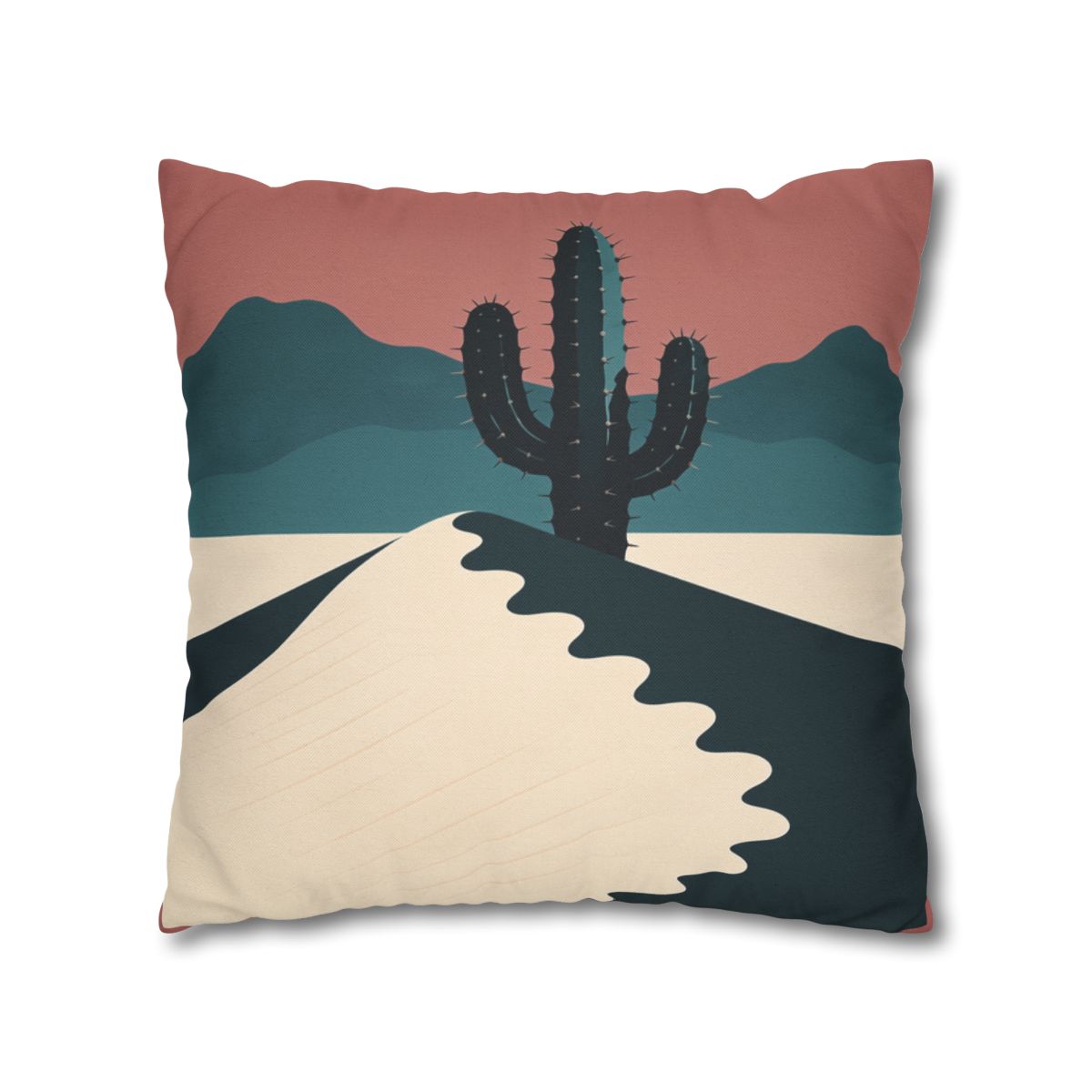 HD Desert Rose Cactus Square Polyester Pillow Cover — additional view