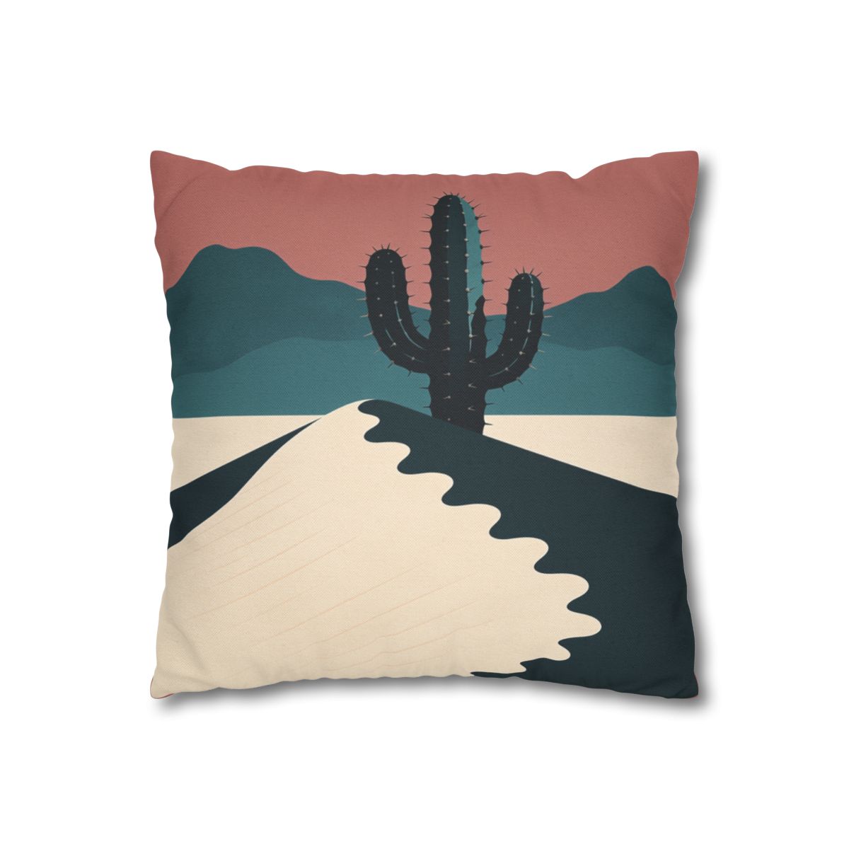 HD Desert Rose Cactus Square Polyester Pillow Cover — additional view