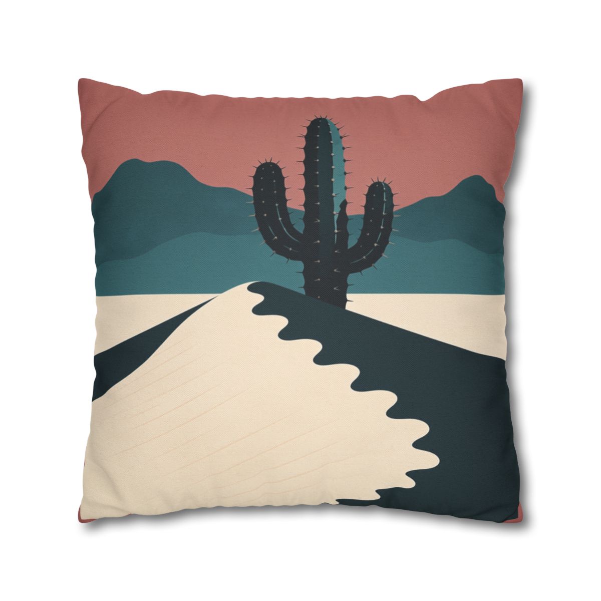 HD Desert Rose Cactus Square Polyester Pillow Cover — additional view