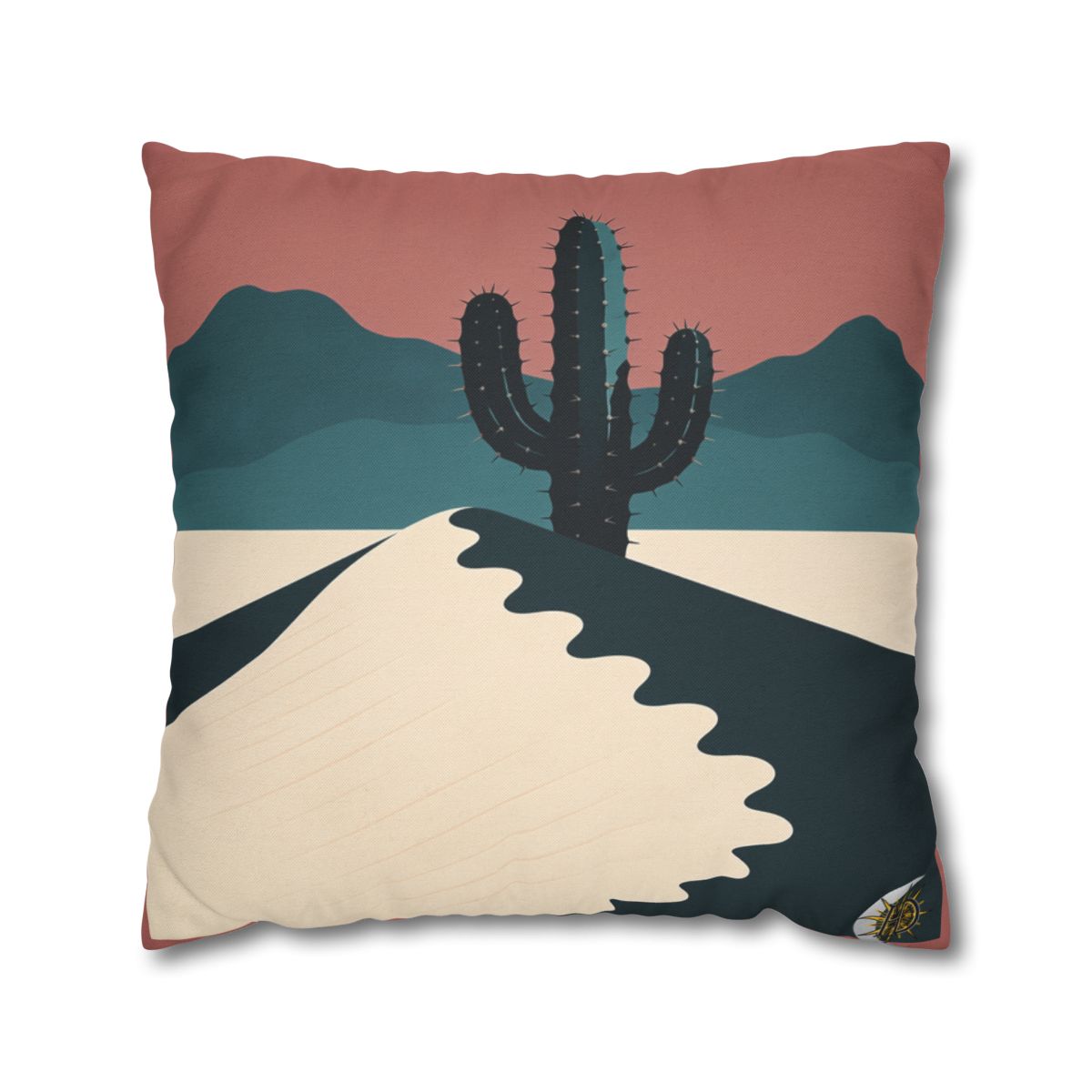 HD Desert Rose Cactus Square Polyester Pillow Cover — additional view