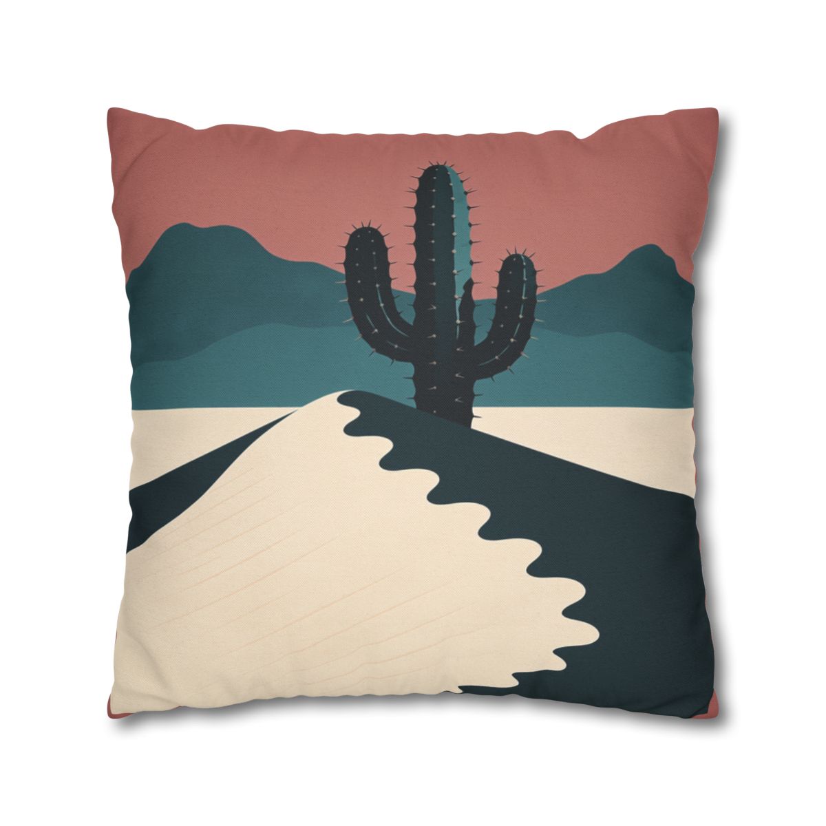 HD Desert Rose Cactus Square Polyester Pillow Cover — additional view
