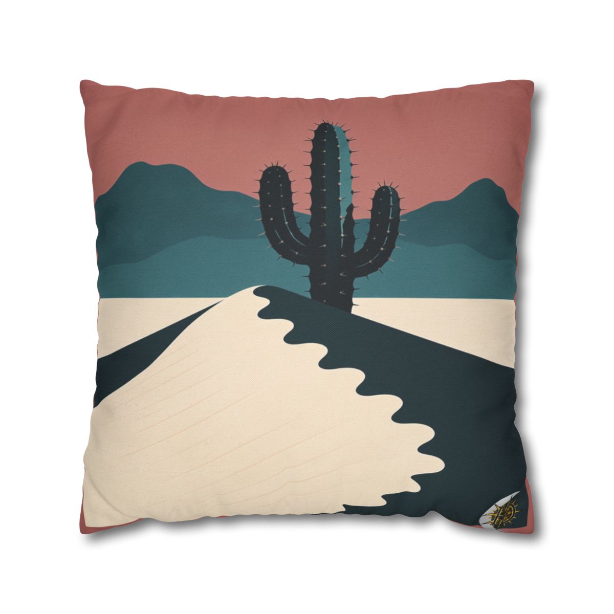 HD Desert Rose Cactus Square Polyester Pillow Cover — additional view