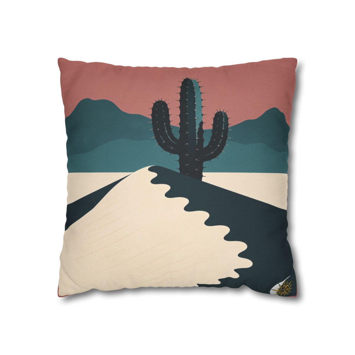 HD Desert Rose Cactus Square Polyester Pillow Cover — additional view
