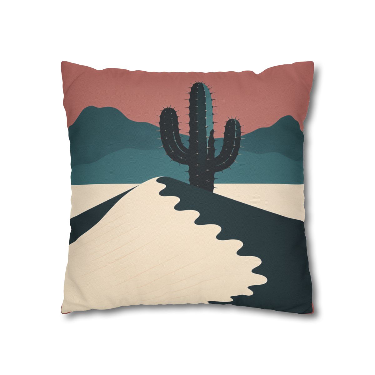 HD Desert Rose Cactus Square Polyester Pillow Cover — additional view