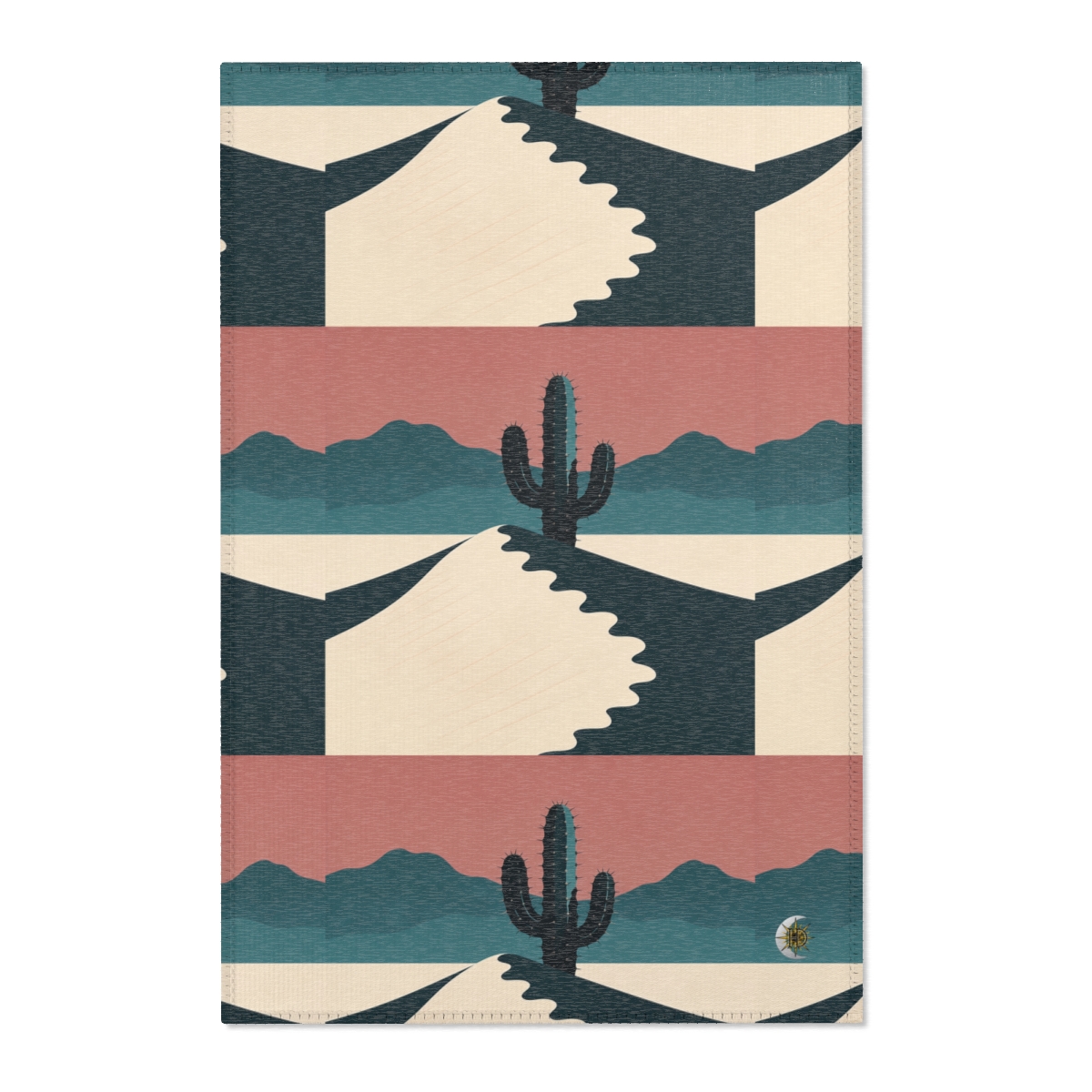 HD Desert Rose Cactus Polyester Chenille Area Rug