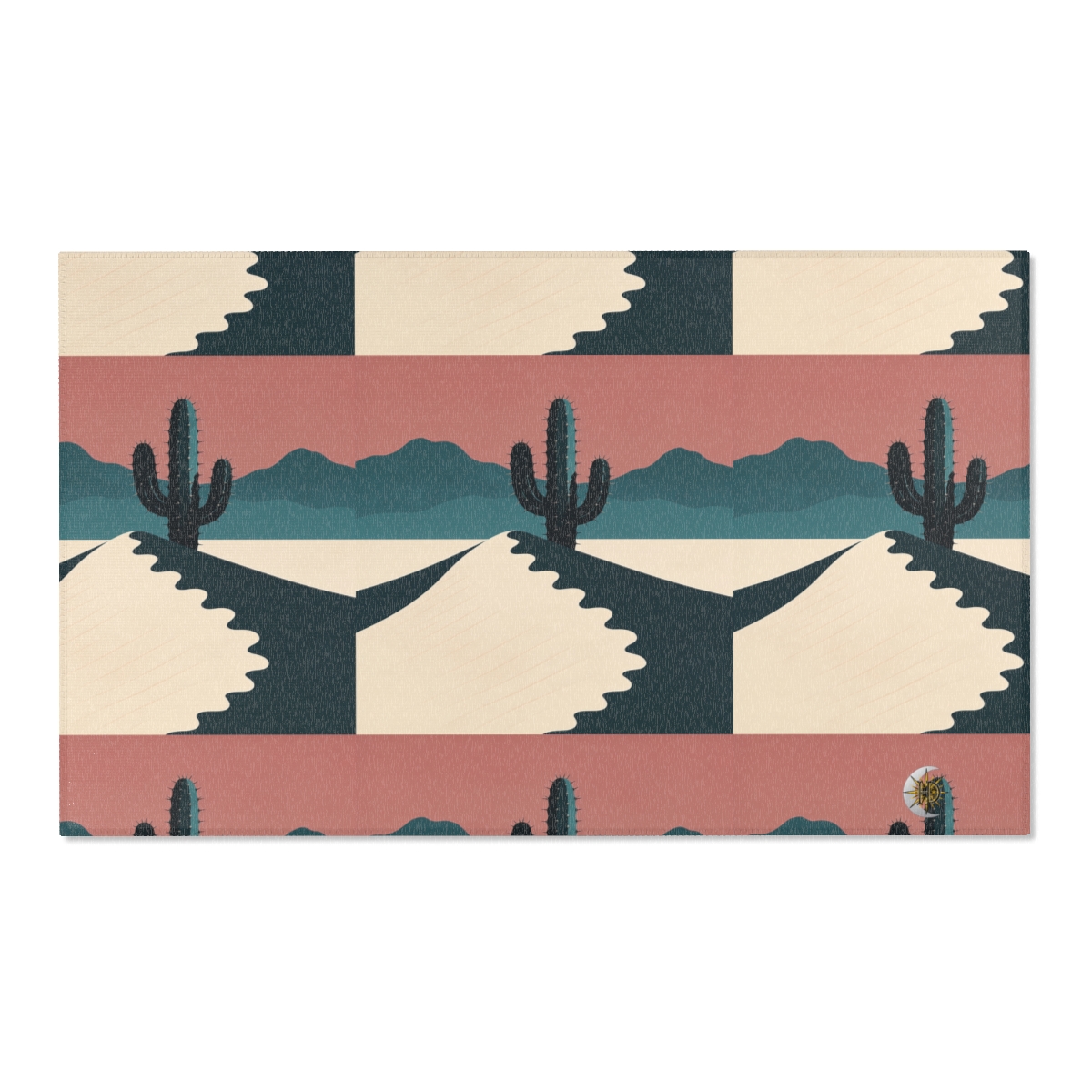 HD Desert Rose Cactus Polyester Chenille Area Rug — additional view