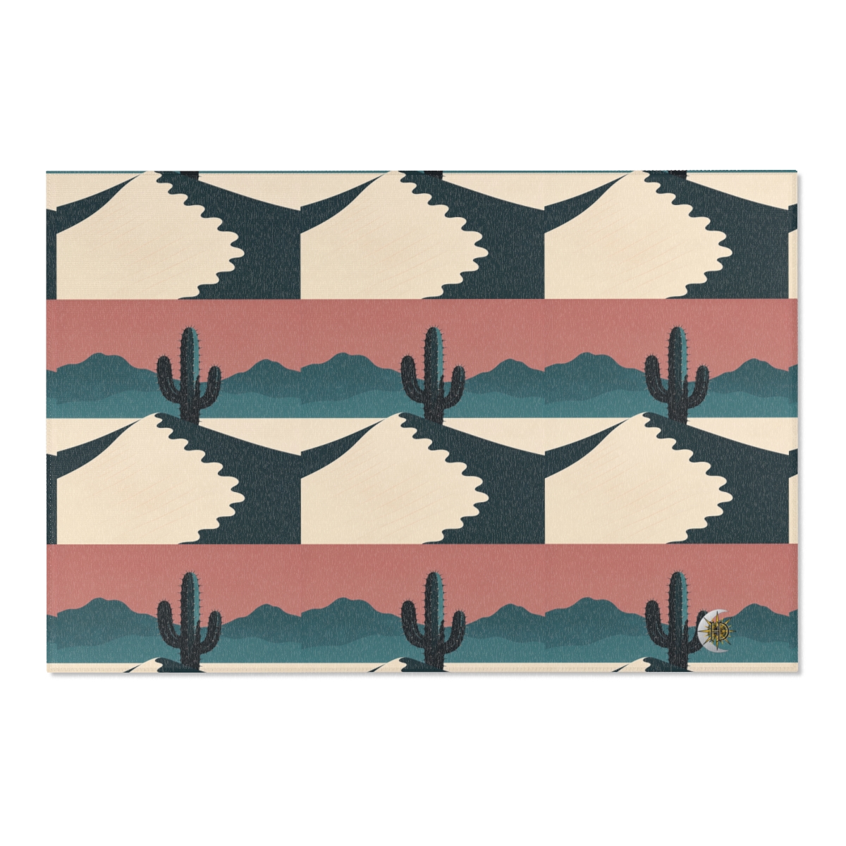 HD Desert Rose Cactus Polyester Chenille Area Rug — additional view