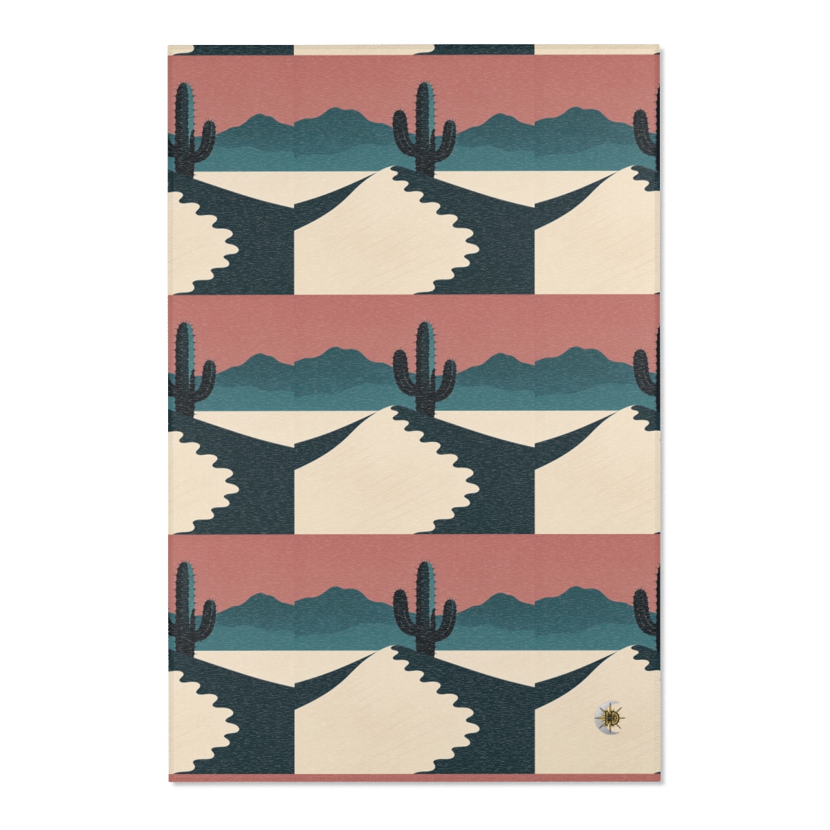 HD Desert Rose Cactus Polyester Chenille Area Rug — additional view