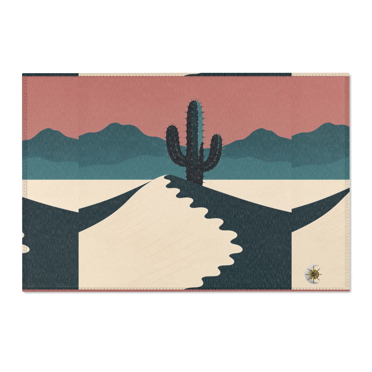 HD Desert Rose Cactus Polyester Chenille Area Rug — additional view