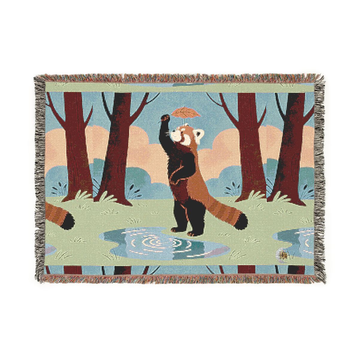 HD Leafplay Red Panda 100% Cotton Woven Blanket