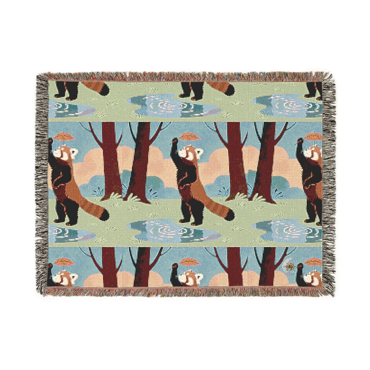 HD Leafplay Red Panda 100% Cotton Woven Blanket — additional view