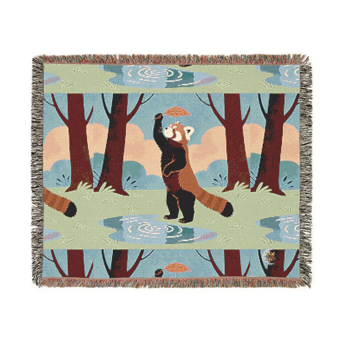 HD Leafplay Red Panda 100% Cotton Woven Blanket — additional view