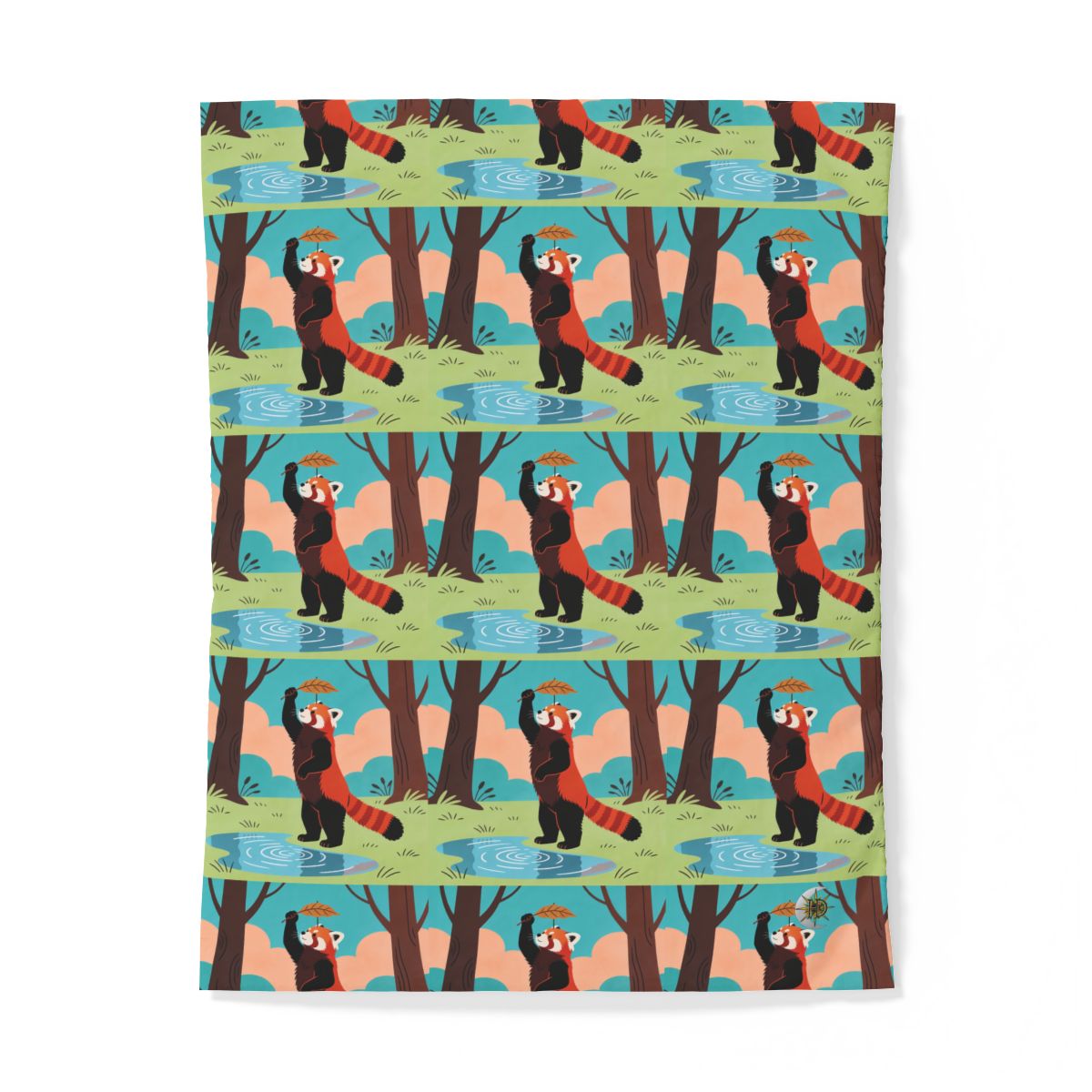 HD Leafplay Red Panda 100% Cotton Duvet Cover — additional view
