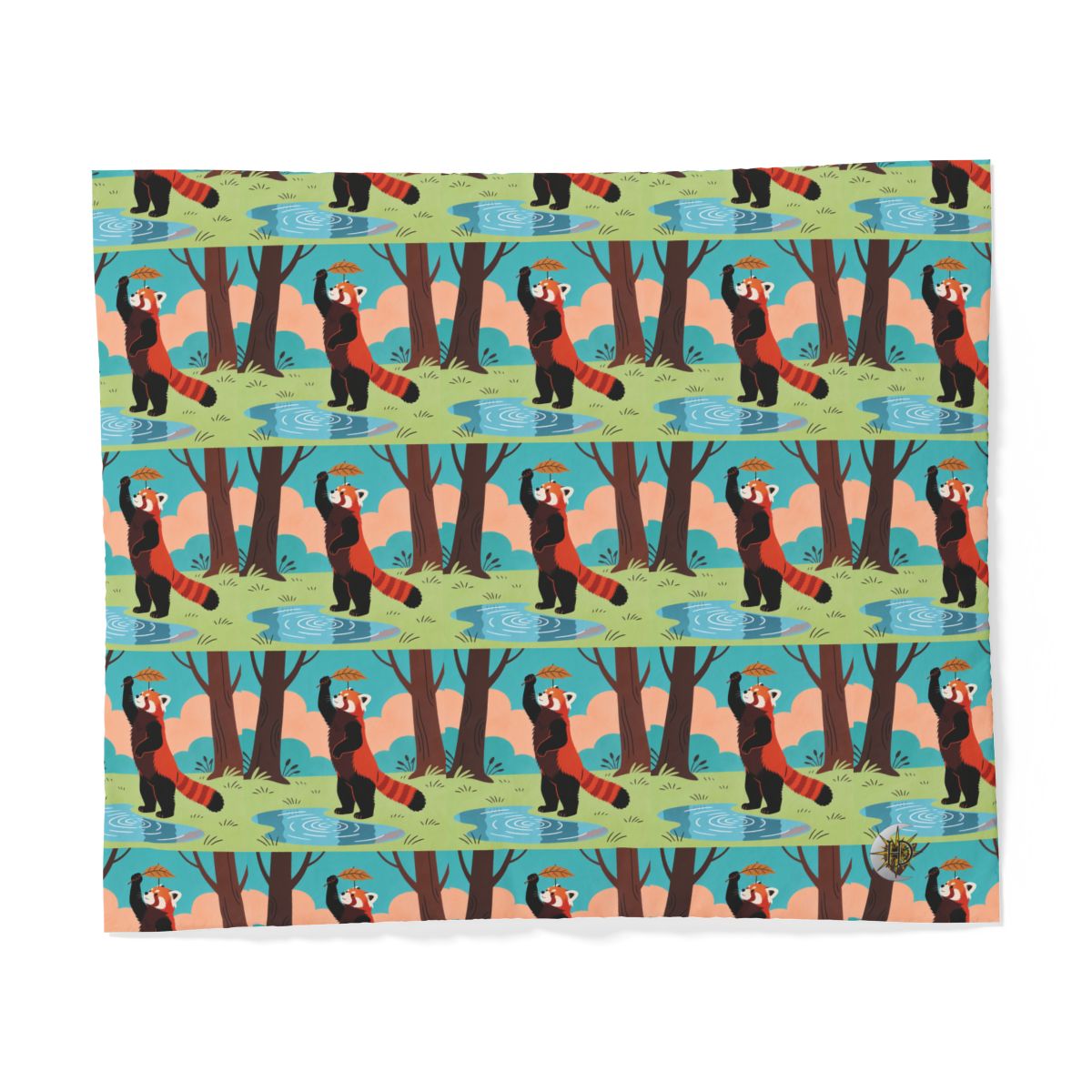 HD Leafplay Red Panda 100% Cotton Duvet Cover — additional view
