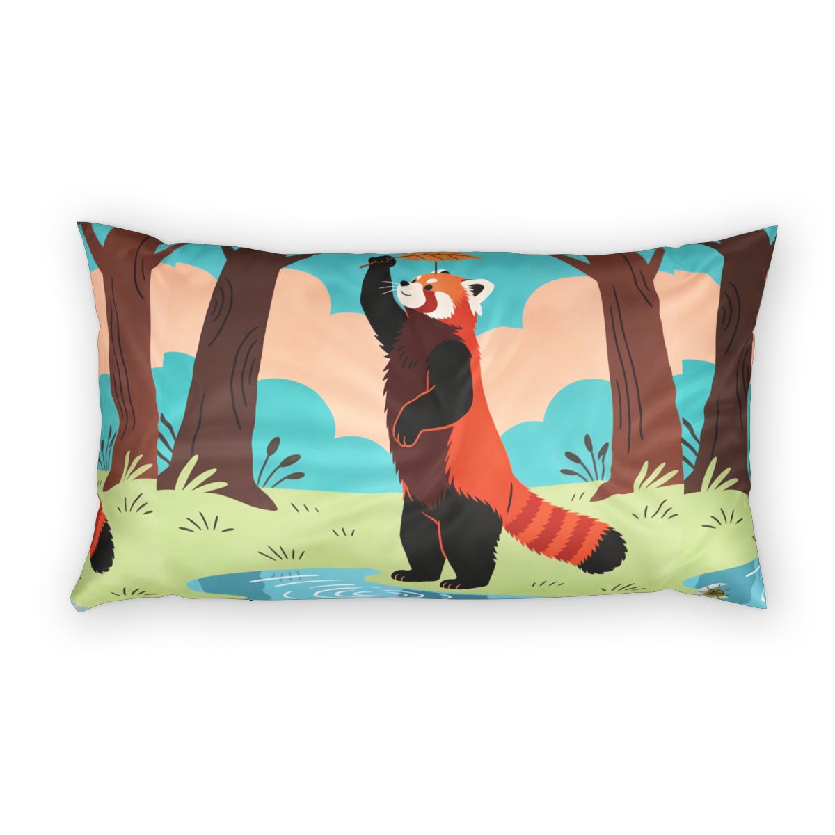 HD Leafplay Red Panda 100% Cotton Pillow Sham — additional view