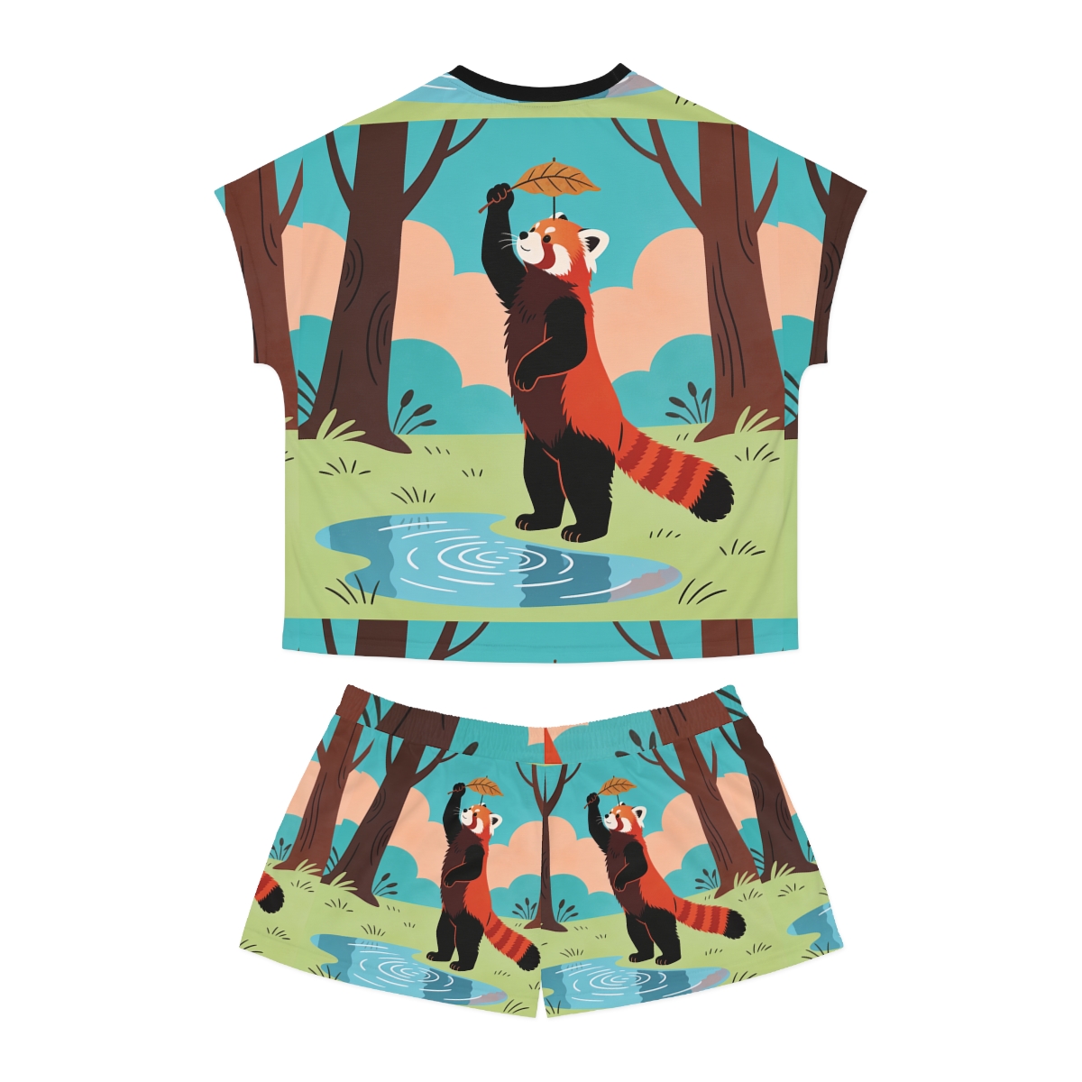 HD Leafplay Red Panda Women’s Short Pajama Set — additional view