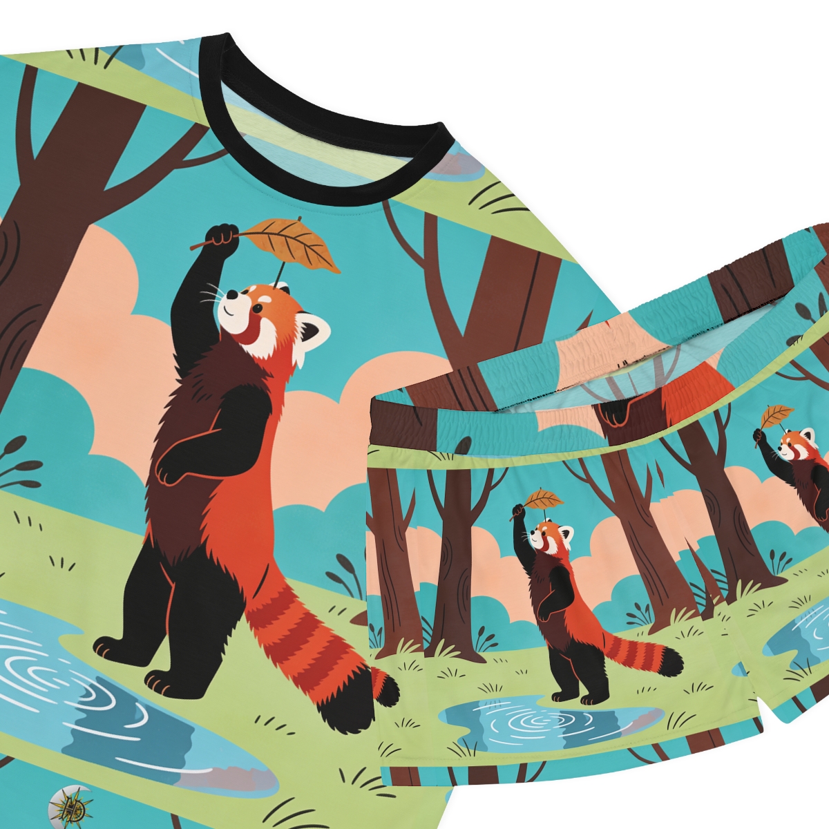HD Leafplay Red Panda Women’s Short Pajama Set — additional view