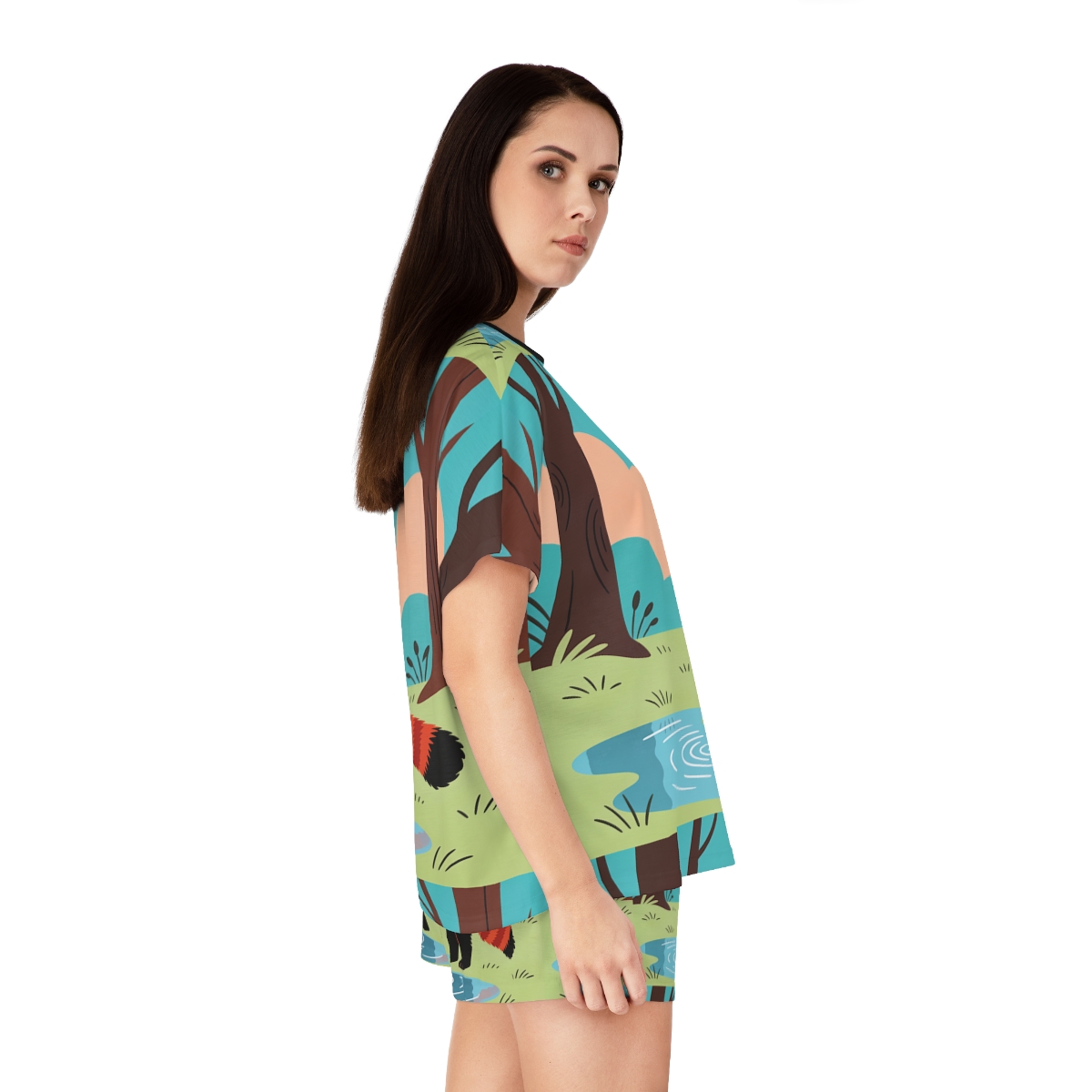 HD Leafplay Red Panda Women’s Short Pajama Set — additional view