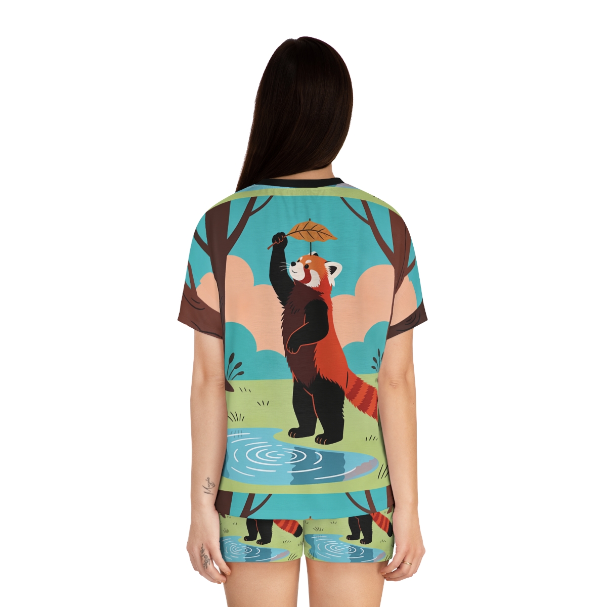 HD Leafplay Red Panda Women’s Short Pajama Set — additional view