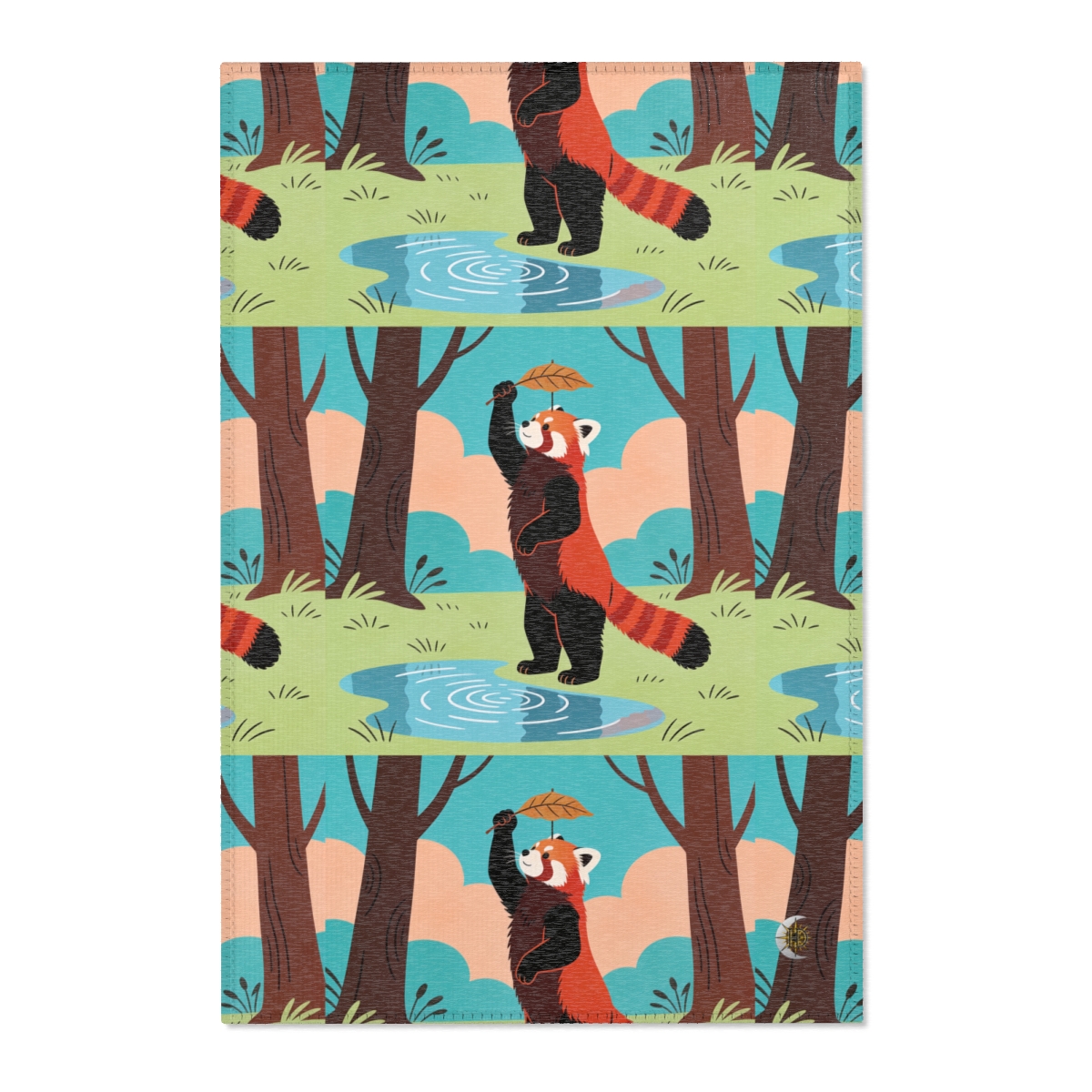 HD Leafplay Red Panda Polyester Chenille Area Rug