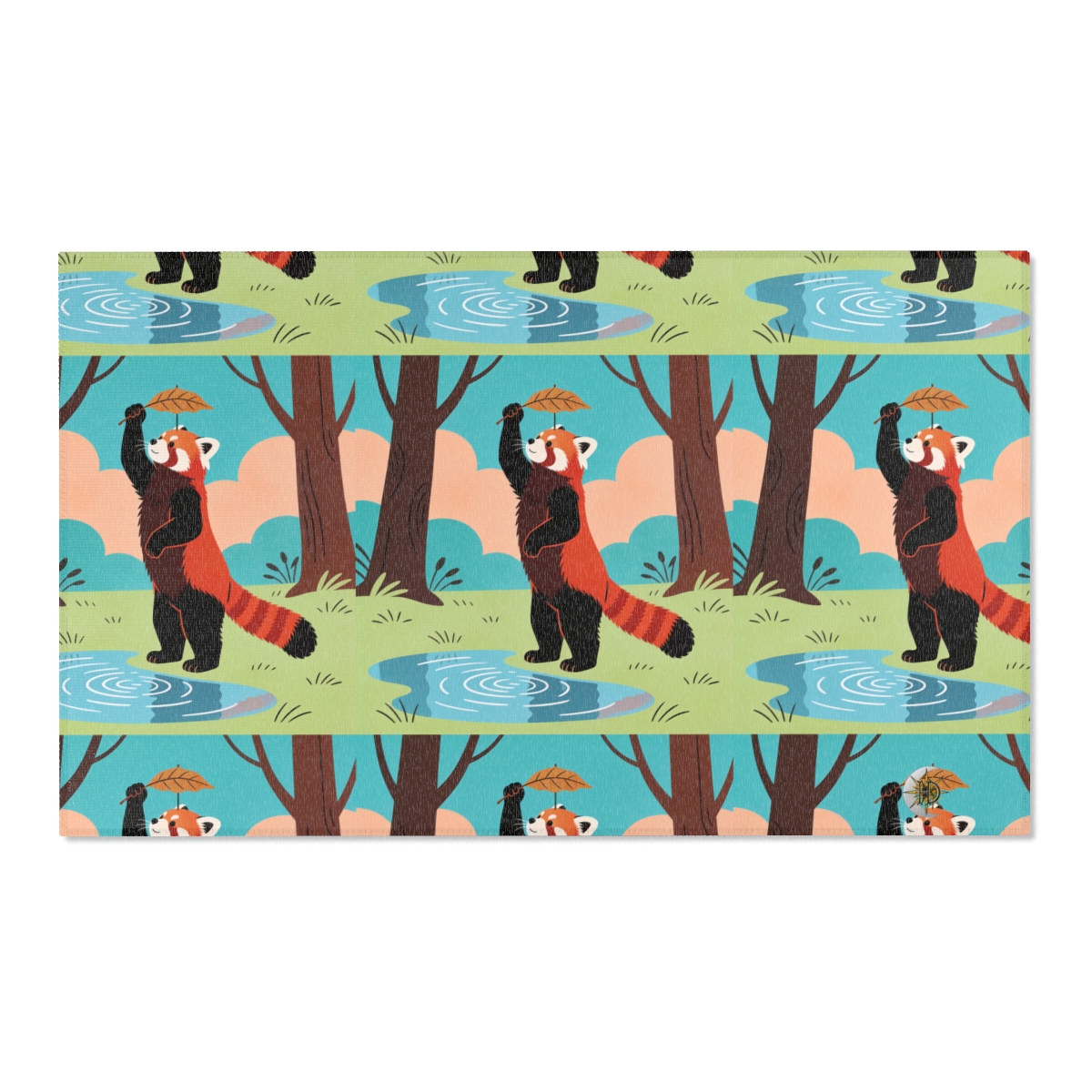 HD Leafplay Red Panda Polyester Chenille Area Rug — additional view