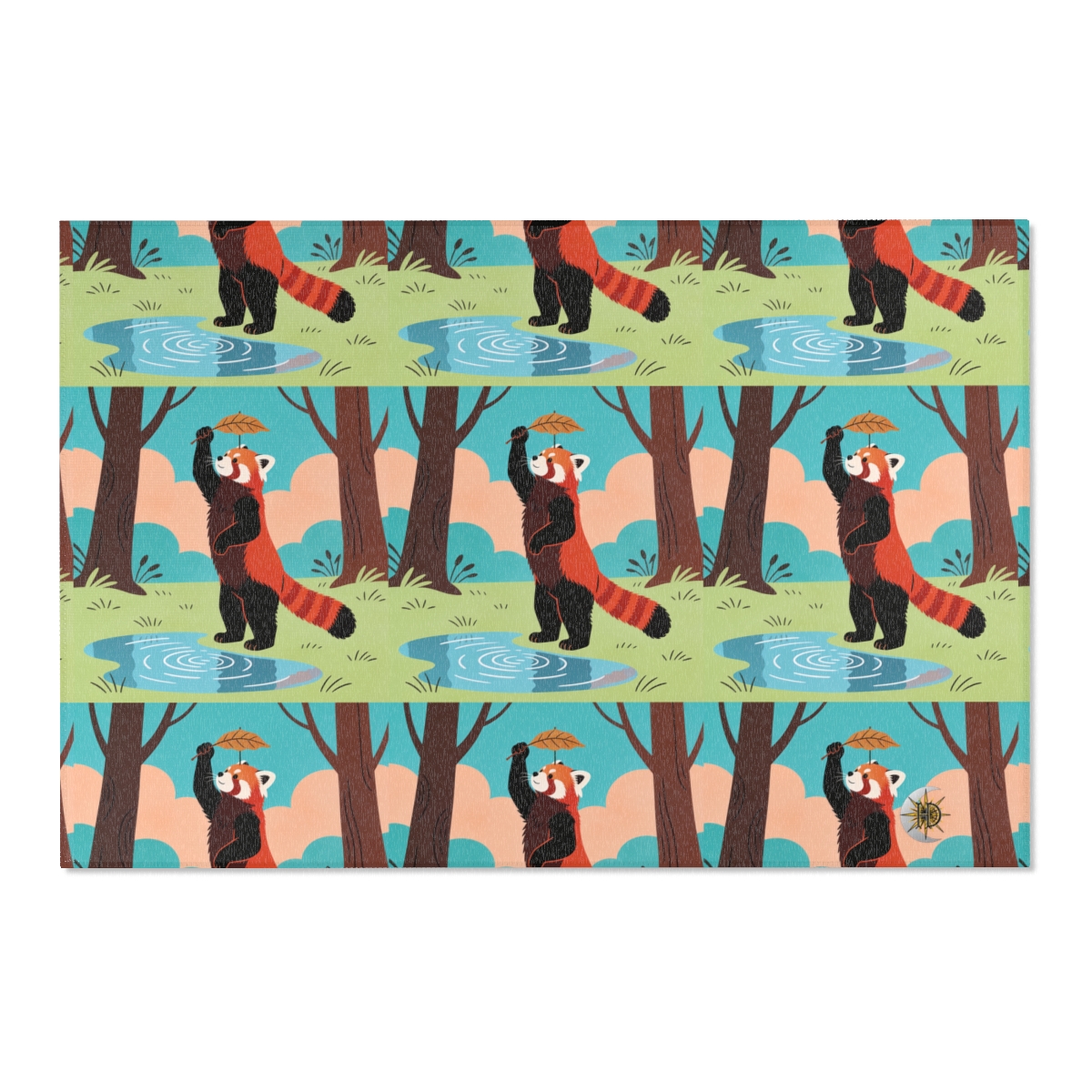 HD Leafplay Red Panda Polyester Chenille Area Rug — additional view