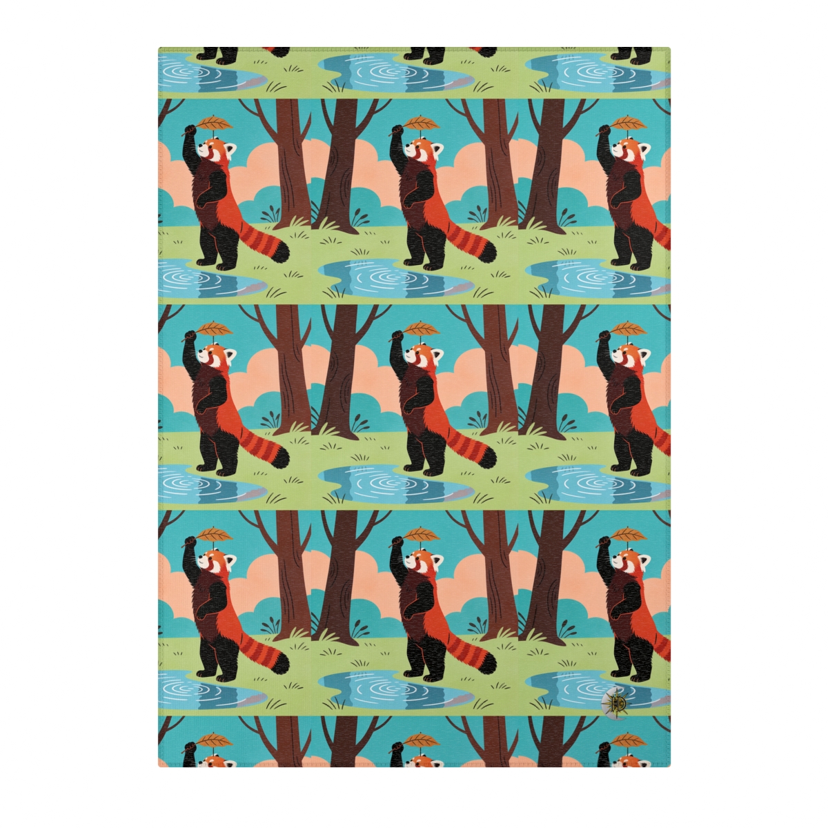 HD Leafplay Red Panda Polyester Chenille Area Rug — additional view