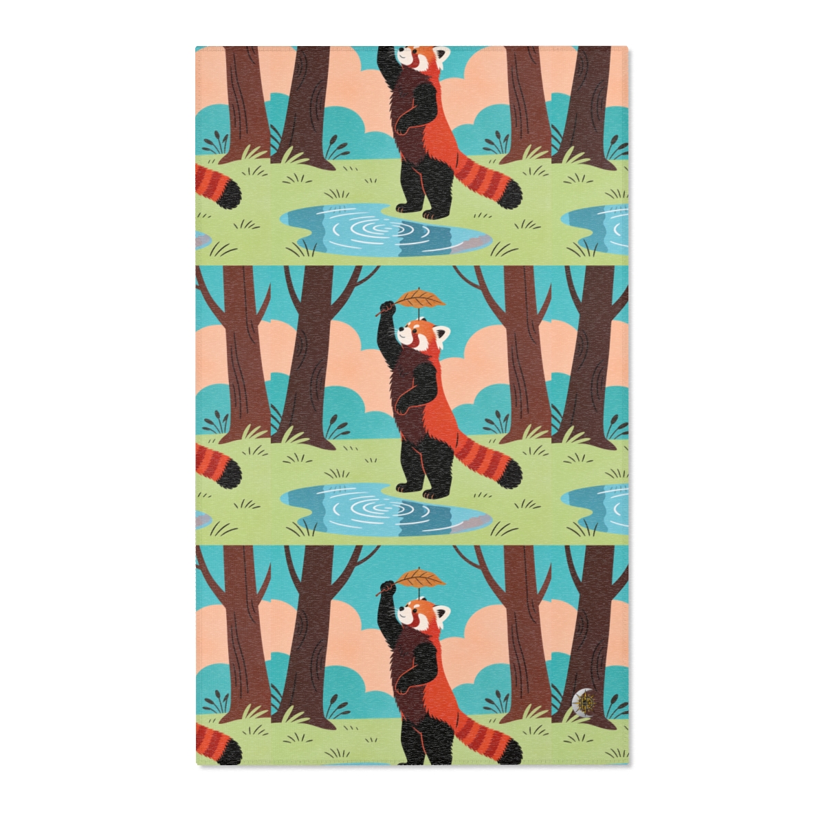 HD Leafplay Red Panda Polyester Chenille Area Rug — additional view