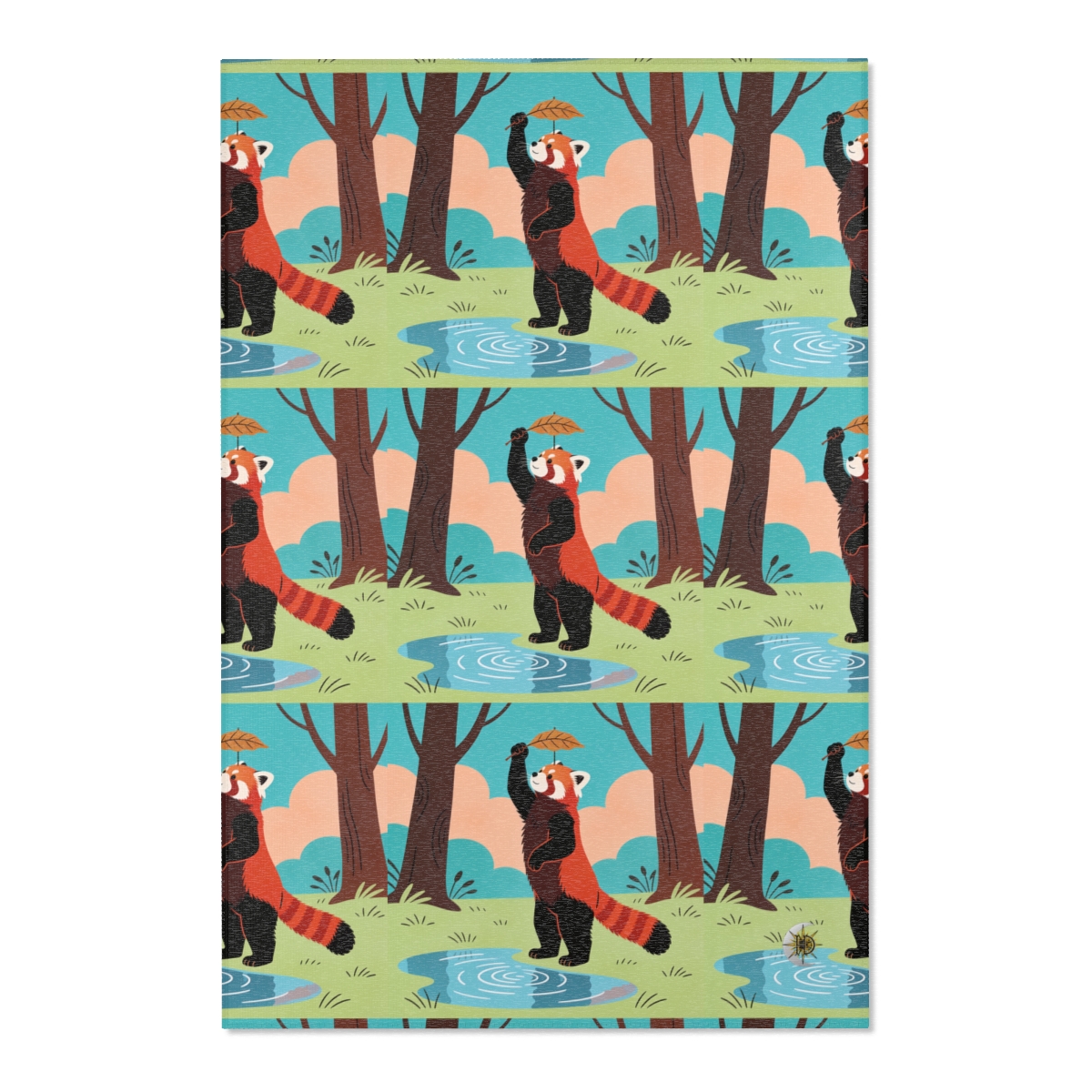 HD Leafplay Red Panda Polyester Chenille Area Rug — additional view