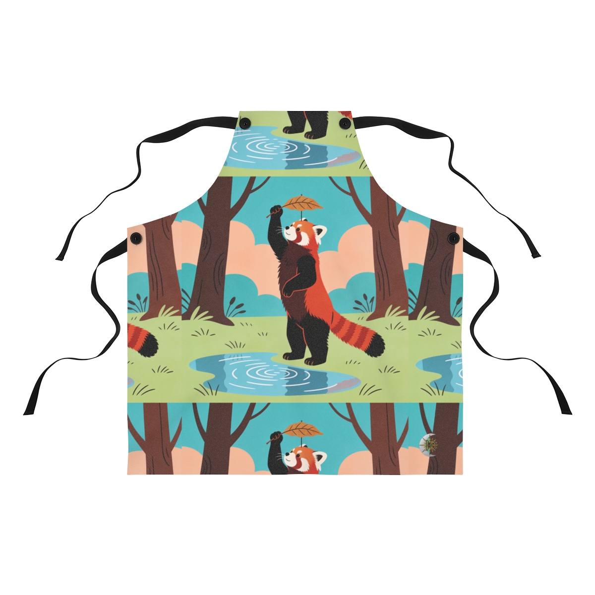 HD Leafplay Red Panda Polyester Kitchen Apron