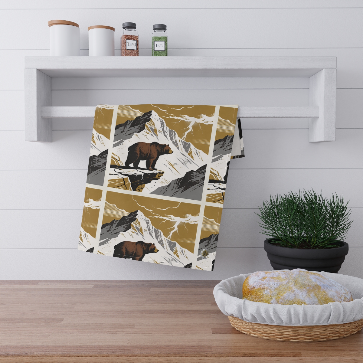 HD Thunder Ridge Bear 100% Cotton Twill Tea Towel