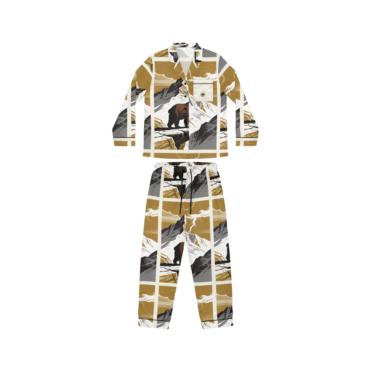 HD Thunder Ridge Bear Women’s Satin Pajama Set